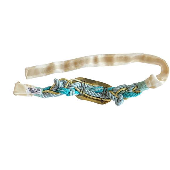 Vintage Carolyn Tanner Womens Atlanta Brass Buckle Rope Adjustable Waist Belt - Picture 3 of 6